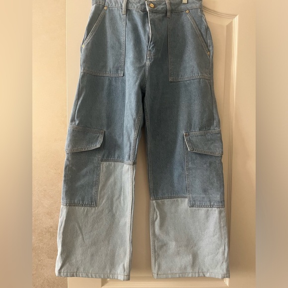 Ganni Denim - GANNI
High rise cotton denim cargo jeans